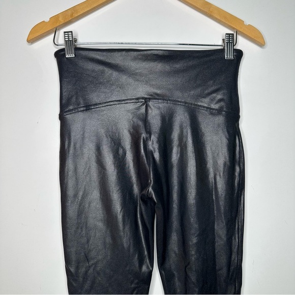 SPANX Black Faux Leather Leggings Size Large - Picture 7 of 11